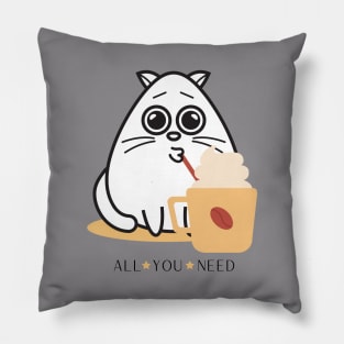 Cats and Coffee Pillow