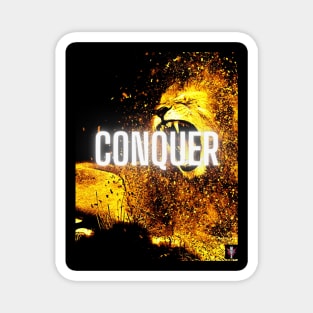 Conquer Motivational Lion Pop Art Magnet