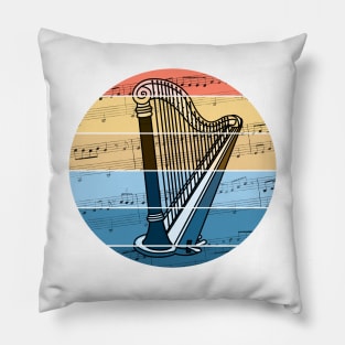 Harp Music Notation Harpist String Musician Pillow
