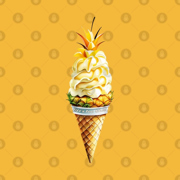 Life's Too Short Pineapple Ice-cream Cone by Vixen Games