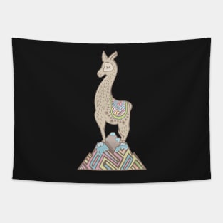 Proud Llama Pattern - Pastel Kids Colors Tapestry