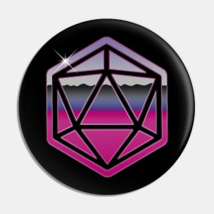 Retro D20 80s Chrome Pin