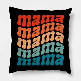 Mother's Day Mama Shirt Trendy Repeated Word Design Perfect Gift for Moms on Their Special Day, Mother Appreciation Gift Pillow