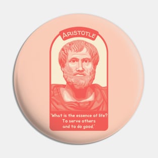 Aristotle Portrait and Quote Pin