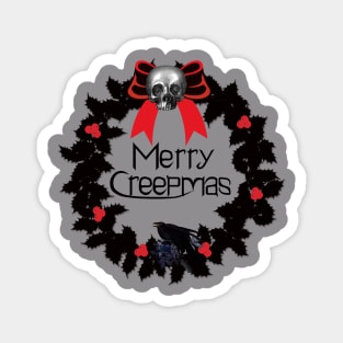 Merry Creepmas Gothic Wreath Magnet