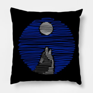 Wolf and Moonlight Pillow