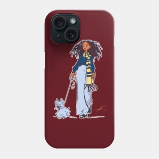 Dog Walking by IAMO Phone Case