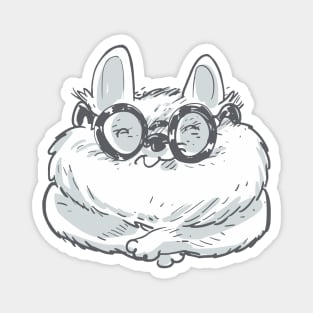 cute nerd cat cartoon Magnet