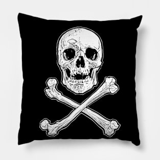 Skull and Bones - Jolly Roger, Skeleton, Anatomy, Pirates, Halloween Pillow