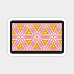 Pink and Orange Art Deco Triangle Pattern Magnet