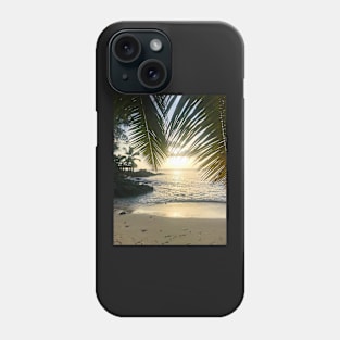 Seychelles mahe island beach palm trees paradise print Phone Case