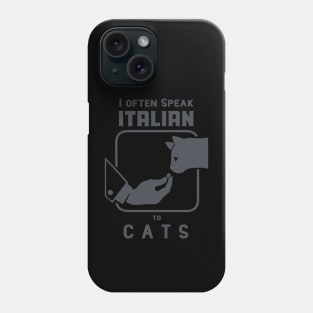 Funny Italian hand gesture and a cat, dark ink Phone Case