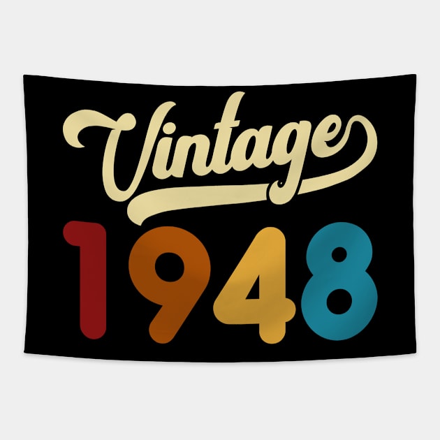 1948 Vintage Gift 72nd Birthday Retro Style Tapestry by Kimko