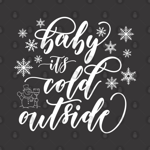 Baby it's cold outside White Snowflakes by TheBlackCatprints