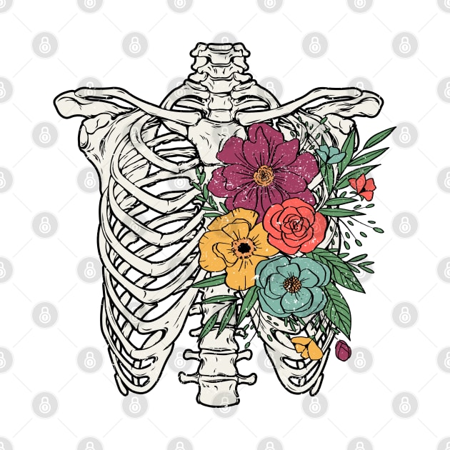 Floral rib cage skeleton by Dojaja