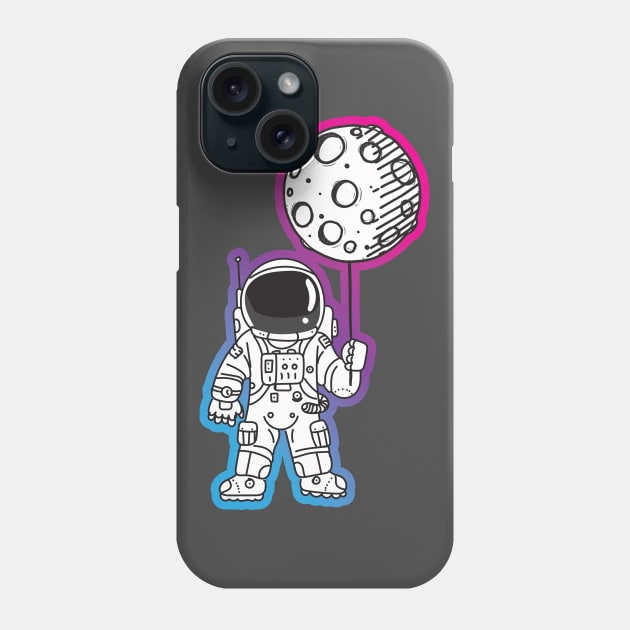 Astronaut Moon Balloon Phone Case by Vin Zzep