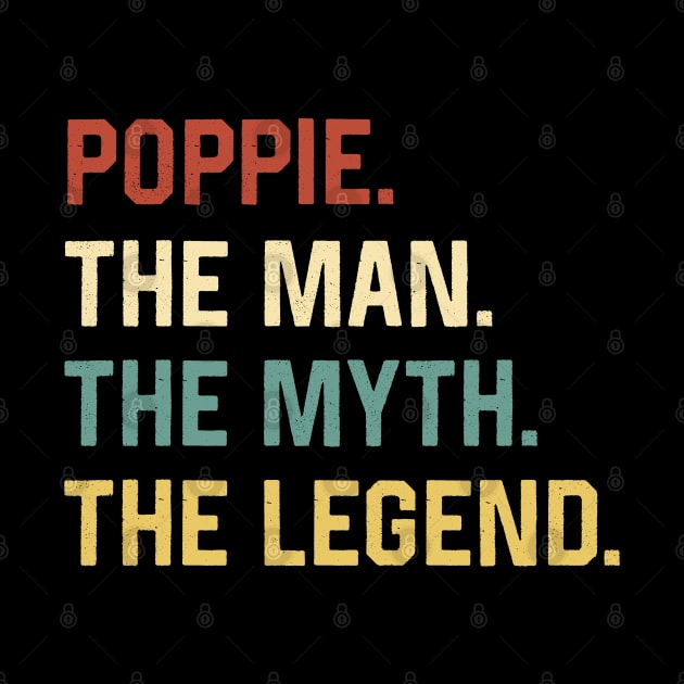 Fathers Day Shirt The Man Myth Legend Poppie Papa Gift by Marang