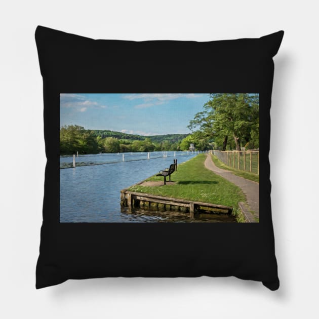 The Thames At Remenham Impressionist Style Pillow by IanWL