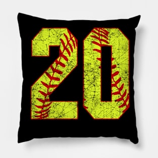 Fastpitch Softball Number 20 #20 Softball Shirt Jersey Uniform Favorite Player Biggest Fan Pillow