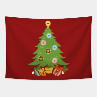 Donut Christmas Tree Xmas Holiday Tapestry