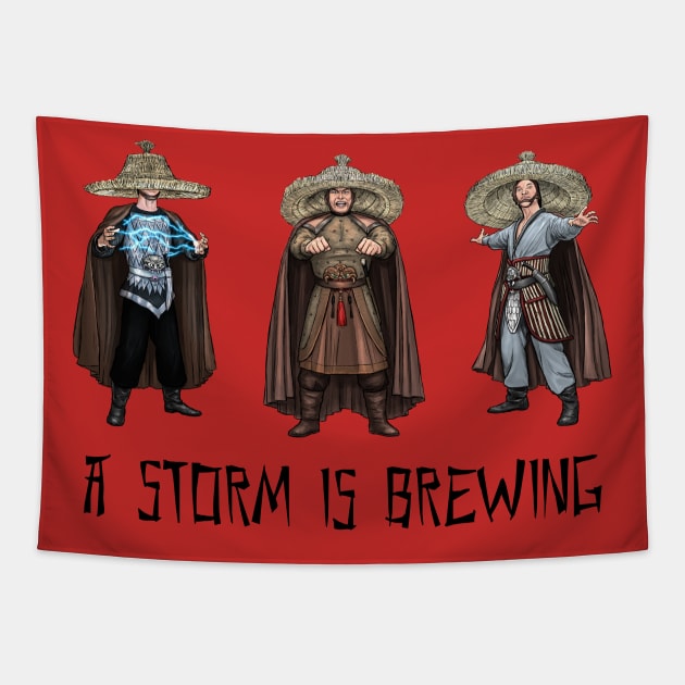 3 Storms - A Storm Is Brewing - Big Trouble in Little China 1986 Tapestry by PreservedDragons