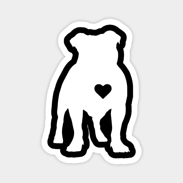 Bulldog Heart Silhouette Magnet by LetsBeginDesigns