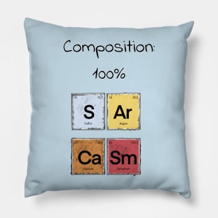 Science Sarcasm S Ar Ca Sm Elements of Humor Composition blue Pillow