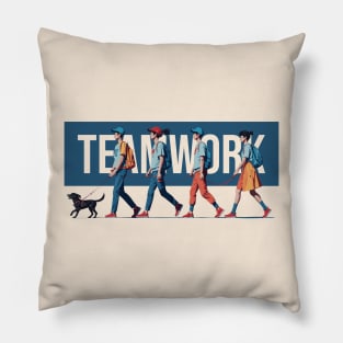 Teamwork "Walk The Dog" Simple Design - Banner Type Pillow