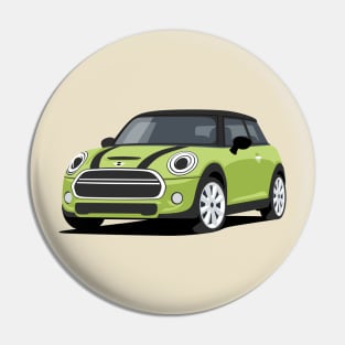 Car sport  mini retro green lime Pin