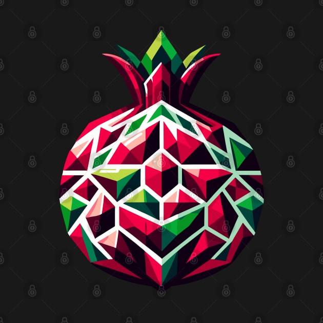 Abstract Geometric Pomegranate - Color Design by AmandaOlsenDesigns