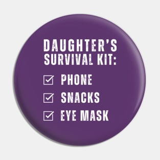 Daughter's Survival Kit Phone Snacks Eye Mask Mom and Daughter matching Pin