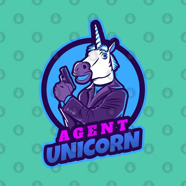 Agent Unicorn Design T-shirt Coffee Mug Apparel Notebook Sticker Gift Mobile Cover by Eemwal Design