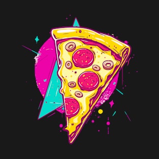 Neon Slice: Pop Art Pizza Delight T-Shirt