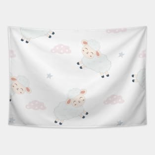 Cute Kawaii Clouds Tapestry