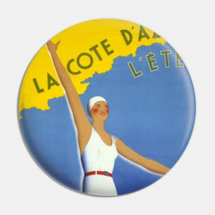 Vintage Poster Restored France La Cote d'Azur l'ete Pin