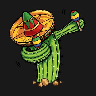 Dabbing Cactus Shirt Cinco de Mayo Fiesta Mexican Sombrero T-Shirt