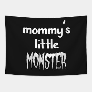 Mommy's Little Monster Halloween (White Font) Tapestry