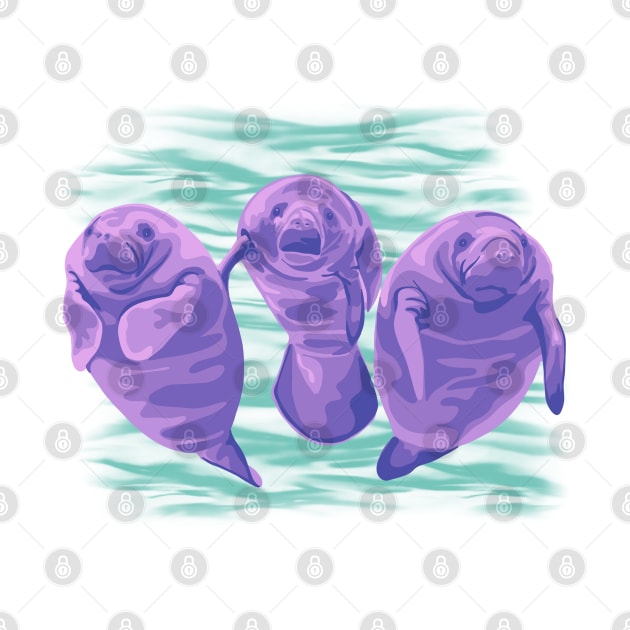 Purple Manatees by Slightly Unhinged