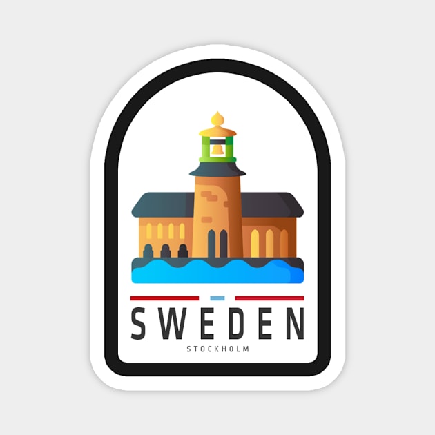 Sweden, Stockholm, sticker Magnet by norwayraw