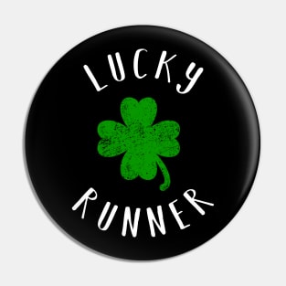 St Patricks Day running shirt - Vintage Lucky Runner Shamrock Pin