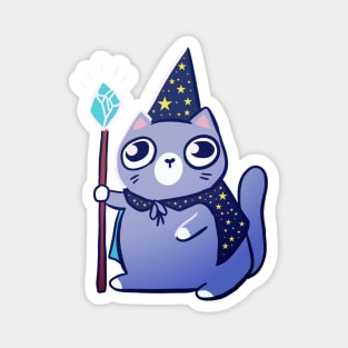 Funny magical wizard cat Magnet