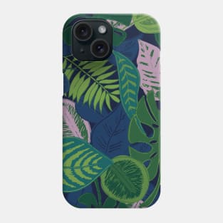 Tropical forest at night Phone Case