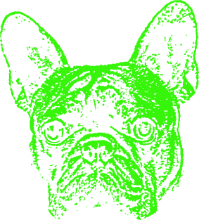 Green French Bulldog Magnet