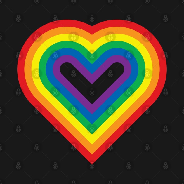 Rainbow Heart Shaped Striped Pattern by speedmanstudio