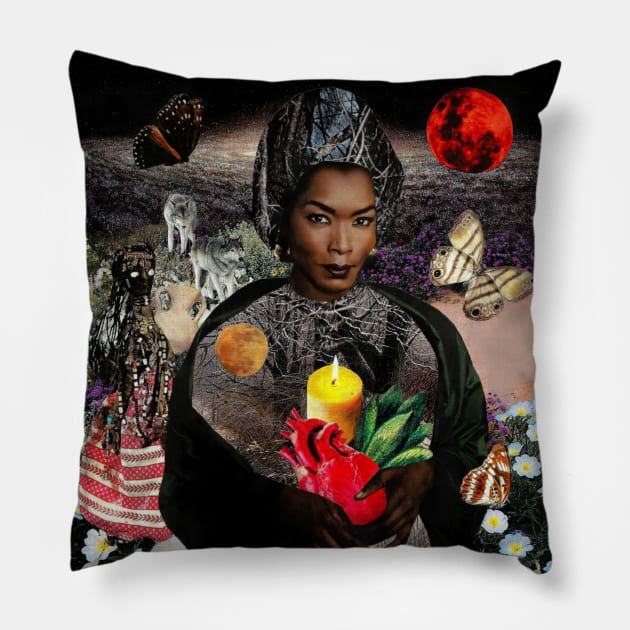 Voodoo Magick Occult Marie Laveau New Orleans Witch Pillow by seruniartworks