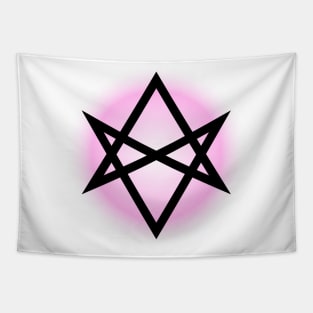 Unicursal Hexagram Pink Tapestry