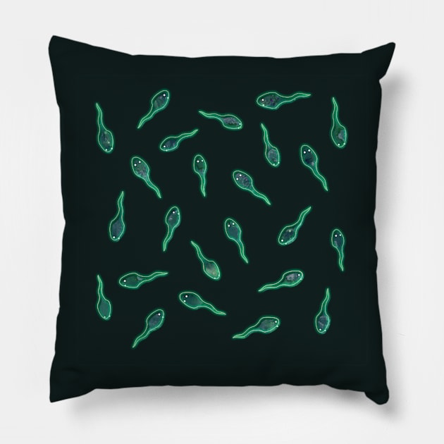 Tadpoles glow Pillow by Hayh0