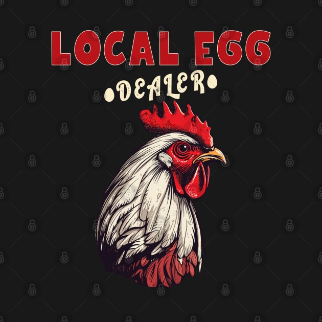 Funny Bleached Chicken Lover Farm Vintage Local Egg Dealer Chicken Fresh Egg Lover by RetroZin