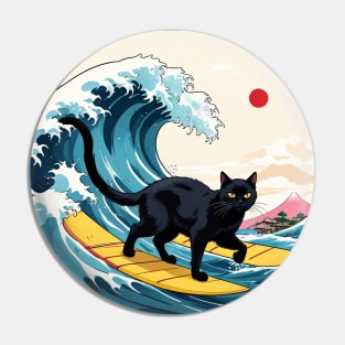 surfing cat Pin