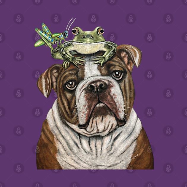 "Bulldog & Bullfrog" - Topped Dogs collection by GardenPartyArt